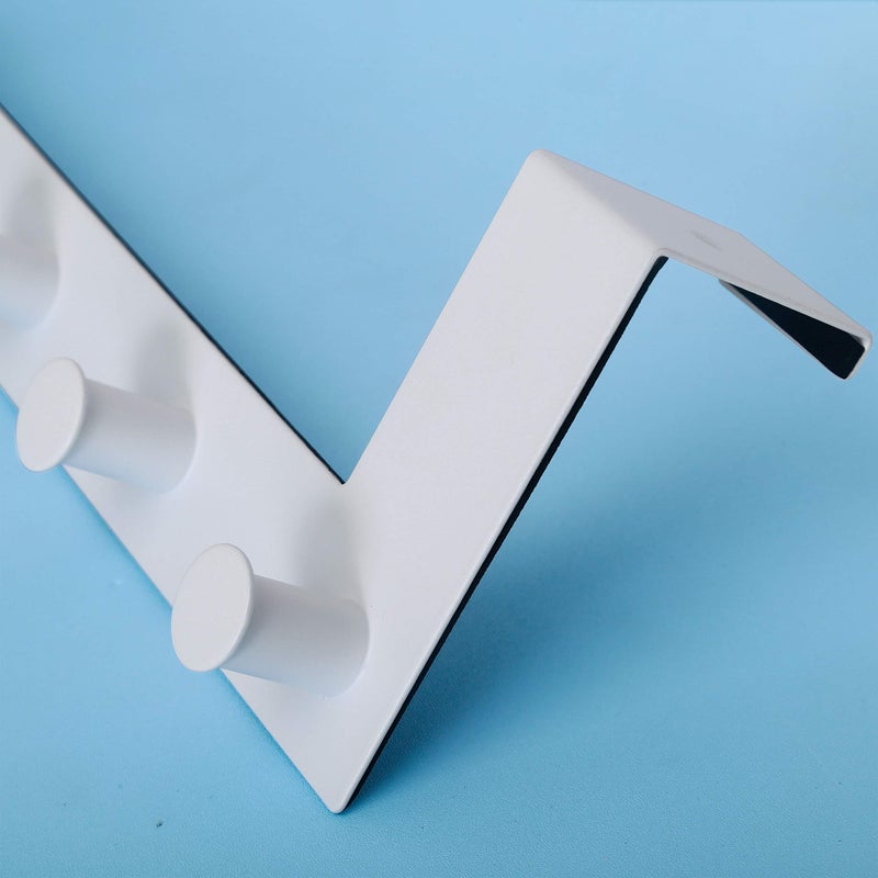WEBI Over The Door Hooks,Door Hanger,Over The Door Towel Rack,6 Peg Hooks for Hanging,Door Coat Hanger Over The Door Coat Rack for Towels,Clothes,Behind Back of Bathroom,White - Image 5